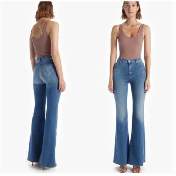 MOTHER Denim - Mother Denim Jeans The Doozy Flare Sz 26  I Wet My Plants Wash Bell Bottom 70s